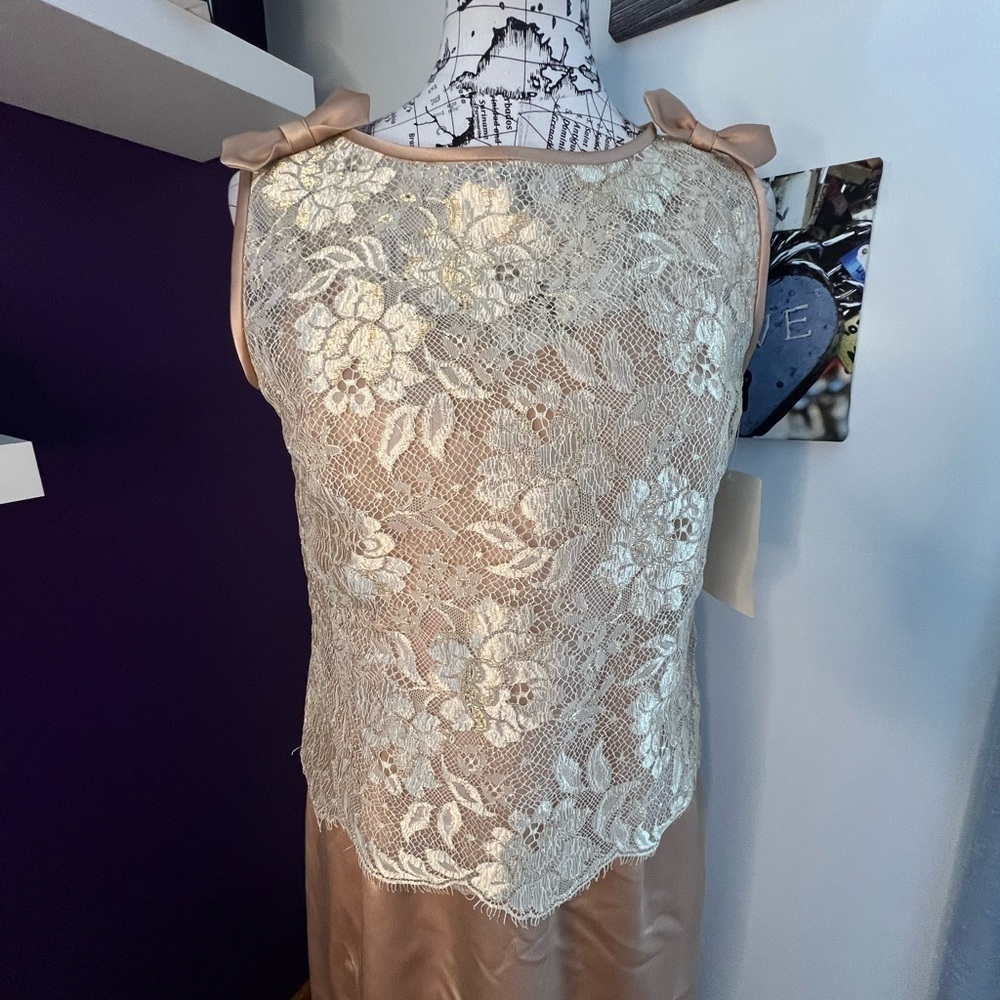 Vintage 1996 Evan Picone 2 Piece Champagne Gown NWT - Picture 2 of 15